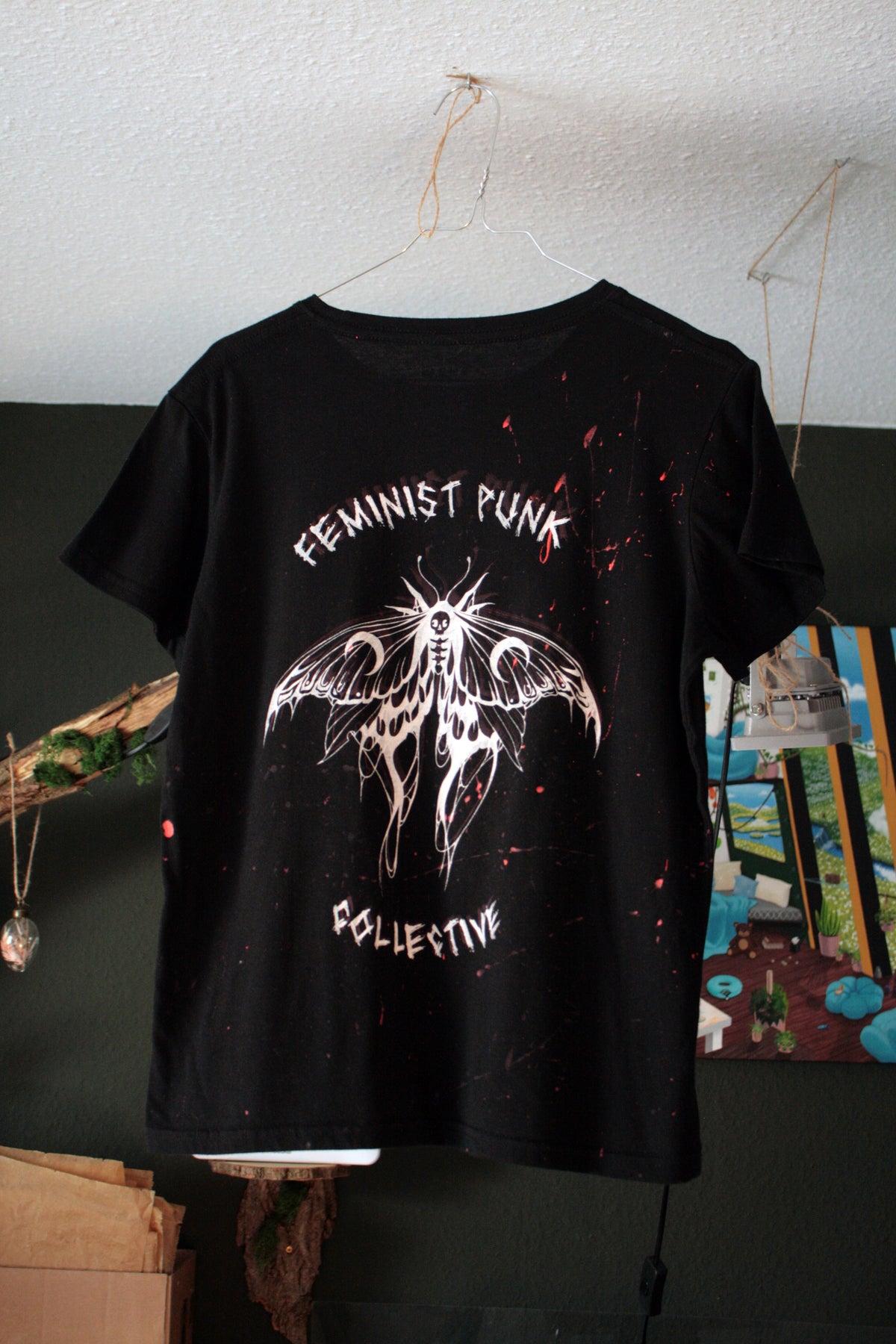 FEMINIST PUNK COLLECTIVE (black with red spots)